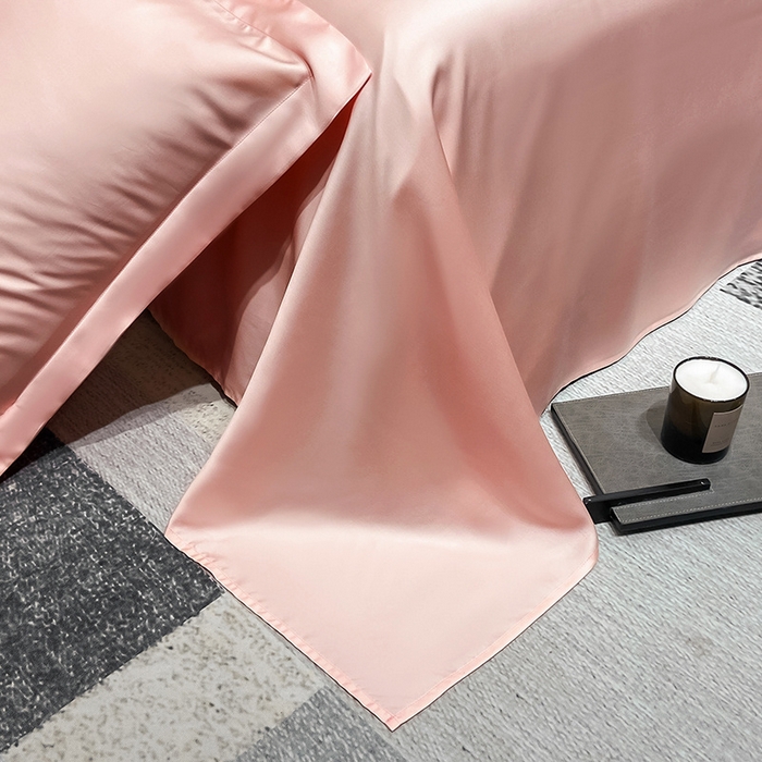 91家纺网 家纺一手货源 找家纺 丝芙妮家居（原乐视家纺） 2025春夏新款纯色天丝单床单 床单单件 欢乐粉