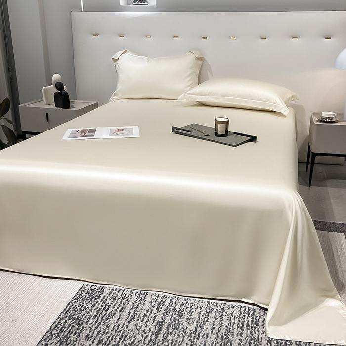 91家纺网 家纺一手货源 找家纺 丝芙妮家居（原乐视家纺） 2025春夏新款纯色天丝单床单 床单单件 奶昔