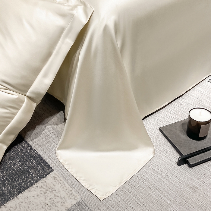 91家纺网 家纺一手货源 找家纺 丝芙妮家居（原乐视家纺） 2025春夏新款纯色天丝单床单 床单单件 奶昔