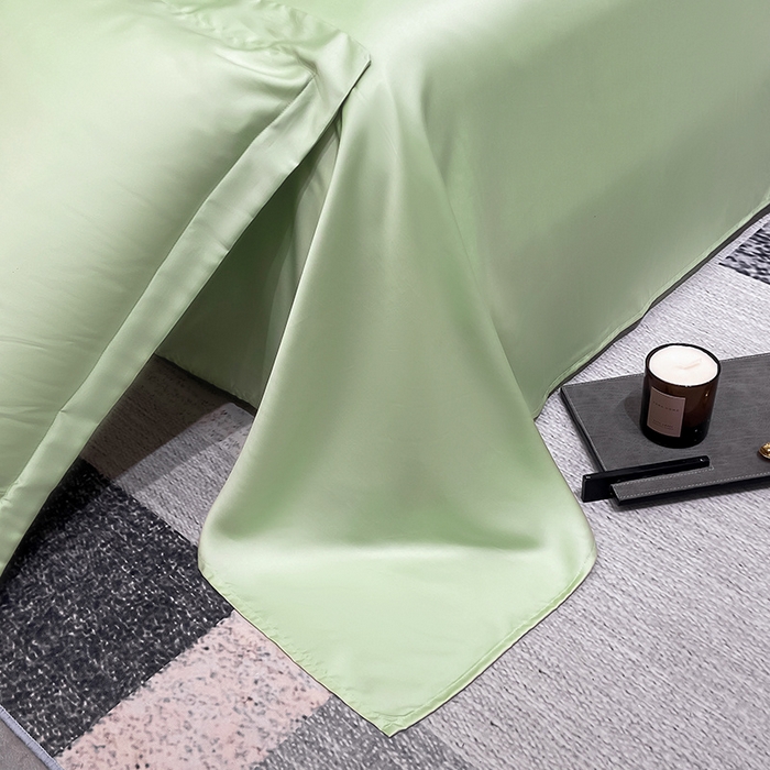 91家纺网 家纺一手货源 找家纺 丝芙妮家居（原乐视家纺） 2025春夏新款纯色天丝单床单 床单单件 嫩绿