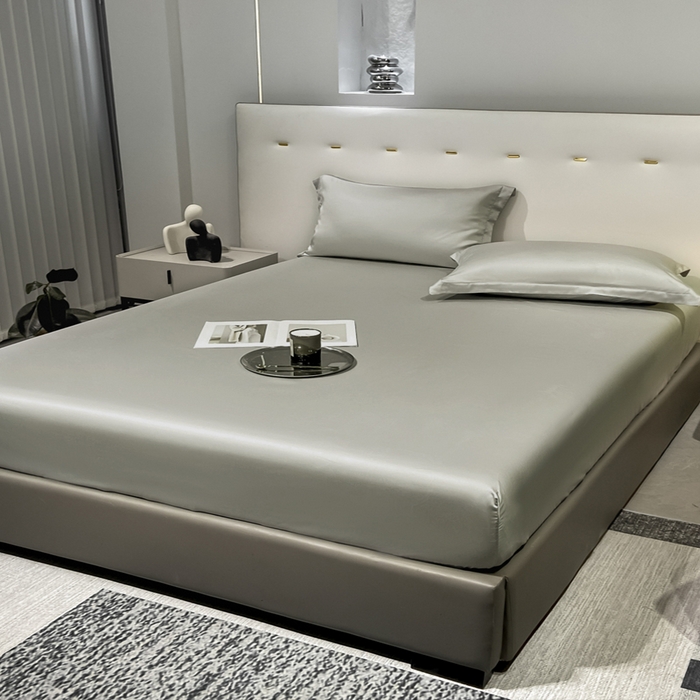 91家纺网 家纺一手货源 找家纺 丝芙妮家居（原乐视家纺） 2025春夏新款纯色天丝单床笠 床笠单件 石灰