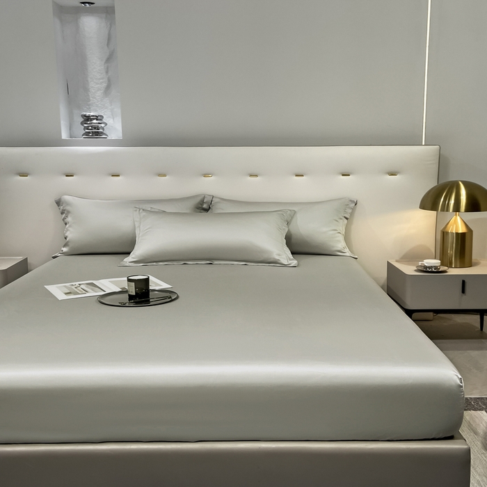 91家纺网 家纺一手货源 找家纺 丝芙妮家居（原乐视家纺） 2025春夏新款纯色天丝单床笠 床笠单件 石灰