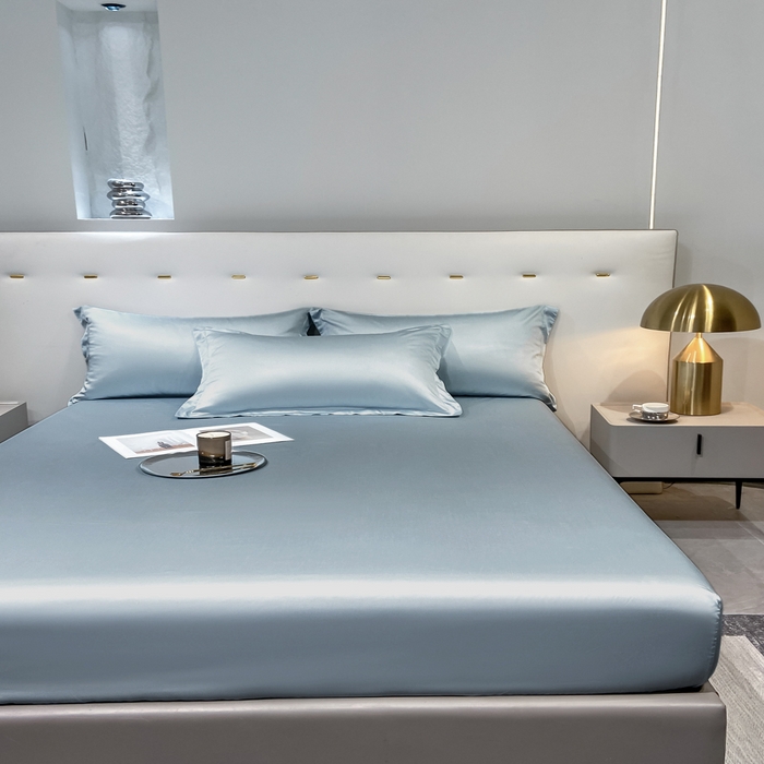 91家纺网 家纺一手货源 找家纺 丝芙妮家居（原乐视家纺） 2025春夏新款纯色天丝单床笠 床笠单件 逐浪兰