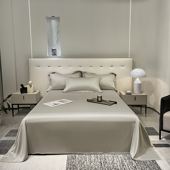 丝芙妮家居（原乐视家纺） 2025春夏新款纯色天丝单床单 床单单件 石灰