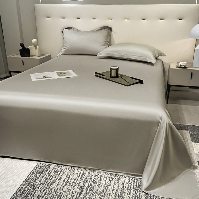 91家纺网 家纺一手货源 找家纺 丝芙妮家居（原乐视家纺） 2025春夏新款纯色天丝单床单 床单单件 石灰