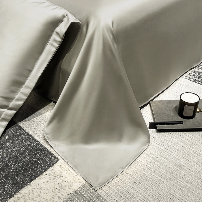 91家纺网 家纺一手货源 找家纺 丝芙妮家居（原乐视家纺） 2025春夏新款纯色天丝单床单 床单单件 石灰