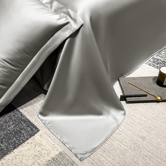 91家纺网 家纺一手货源 找家纺 丝芙妮家居（原乐视家纺） 2025春夏新款纯色天丝单床单 床单单件 银灰