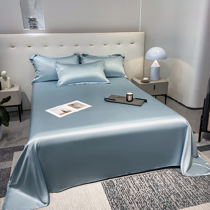 91家纺网 家纺一手货源 找家纺 丝芙妮家居（原乐视家纺） 2025春夏新款纯色天丝单床单 床单单件 逐浪兰