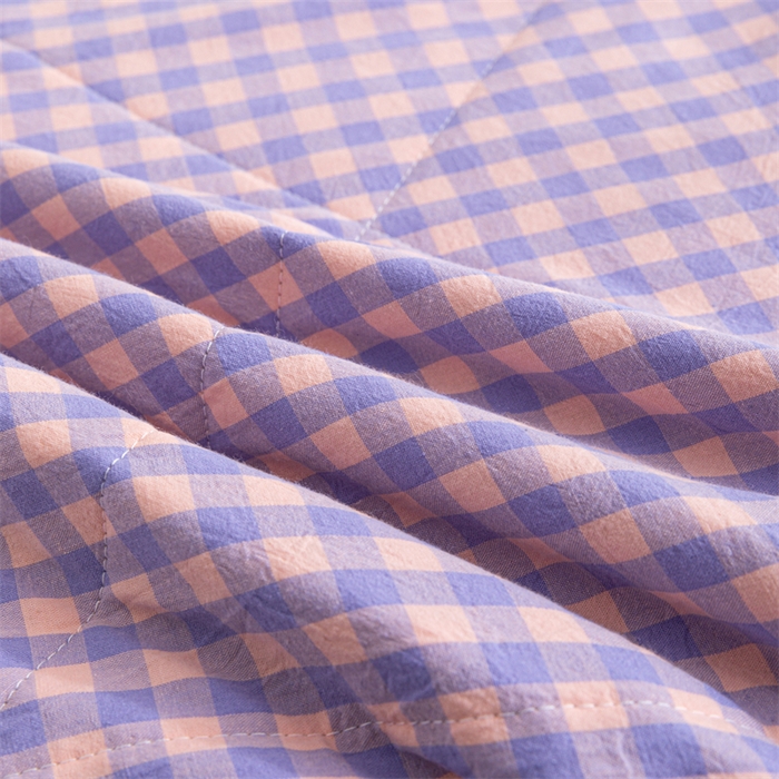 91家纺网 家纺一手货源 找家纺 天瑜家纺 2025新款色织全棉水洗棉棉花夏被 粉紫小格