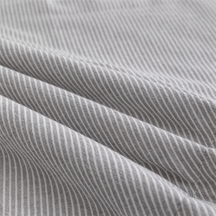 91家纺网 家纺一手货源 找家纺 天瑜家纺 2025新款色织全棉水洗棉棉花夏被 灰细条