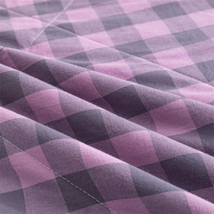 91家纺网 家纺一手货源 找家纺 天瑜家纺 2025新款色织全棉水洗棉棉花夏被 深紫中格