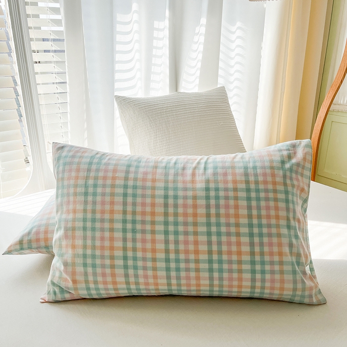 91家纺网 家纺一手货源 找家纺 天瑜家纺 2025新款色织全棉水洗棉棉花夏被 冰激凌格