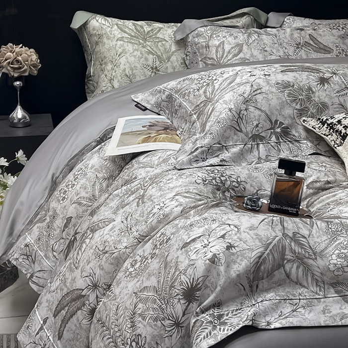 91家纺网 家纺一手货源 找家纺 （总）   2025高端轻奢A类天丝棉印花四件套全棉数码印花丝滑裸睡被套真丝夏季床上用品