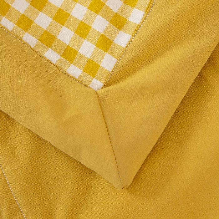 91家纺网 家纺一手货源 找家纺 天瑜家纺 2025新款色织全棉水洗棉棉花夏被 姜黄小格