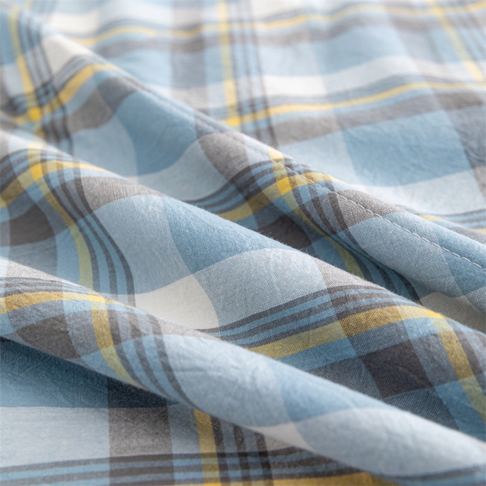 91家纺网 家纺一手货源 找家纺 天瑜家纺 2025新款色织全棉水洗棉棉花夏被 莫妮蓝