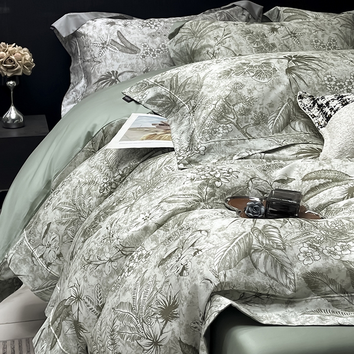 91家纺网 家纺一手货源 找家纺 （总） 2025新品A类100支天丝棉夹棉床盖床笠四件套全棉床单夏季轻奢真丝高端床上用品