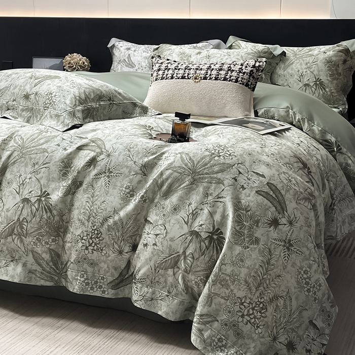 91家纺网 家纺一手货源 找家纺 （总） 2025新品A类100支天丝棉夹棉床盖床笠四件套全棉床单夏季轻奢真丝高端床上用品