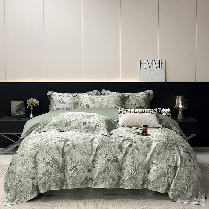 91家纺网 家纺一手货源 找家纺 （总） 2025新品A类100支天丝棉夹棉床盖床笠四件套全棉床单夏季轻奢真丝高端床上用品