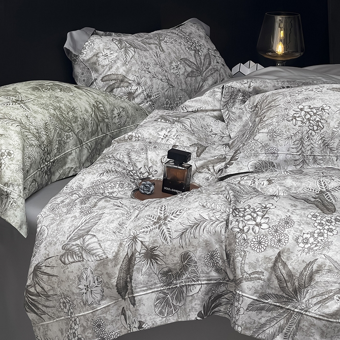 91家纺网 家纺一手货源 找家纺 （总） 2025高端轻奢A类天丝棉印花四件套全棉数码印花丝滑裸睡被套真丝夏季床上用品