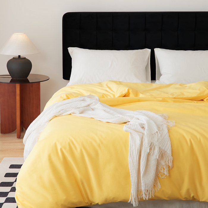 91家纺网 家纺一手货源 找家纺 EH家居 2025全棉半糖主义-单品系列-被套 半糖-芒果黄