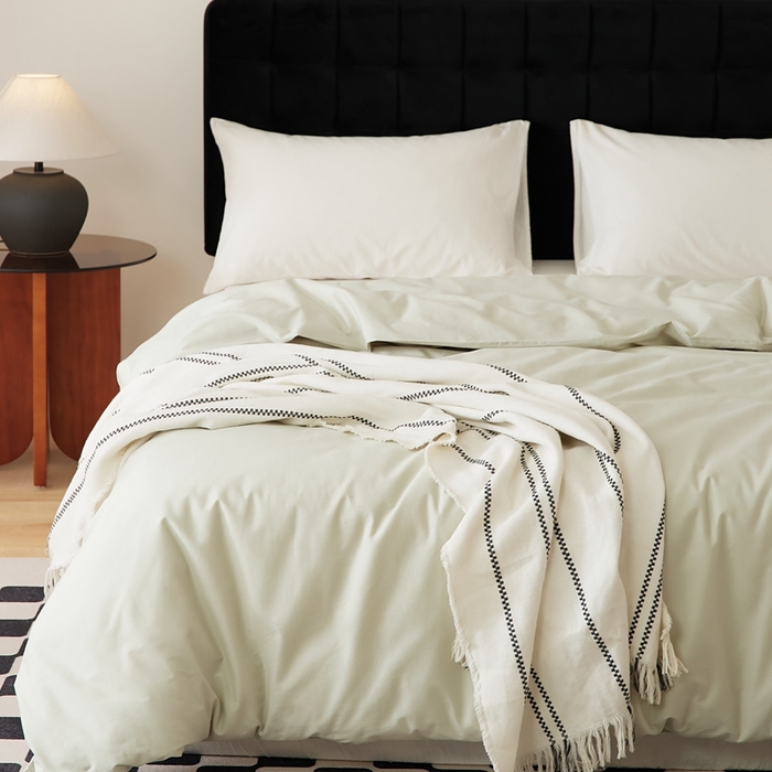 91家纺网 家纺一手货源 找家纺 EH家居 2025全棉半糖主义-单品系列-被套 半糖-浅草色