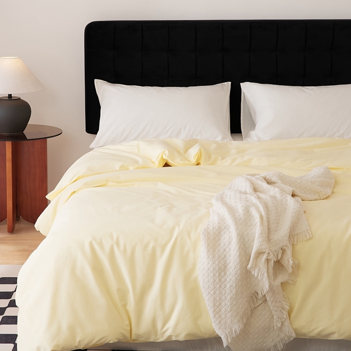 91家纺网 家纺一手货源 找家纺 EH家居 2025全棉半糖主义-单品系列-被套 半糖-浅鹅黄