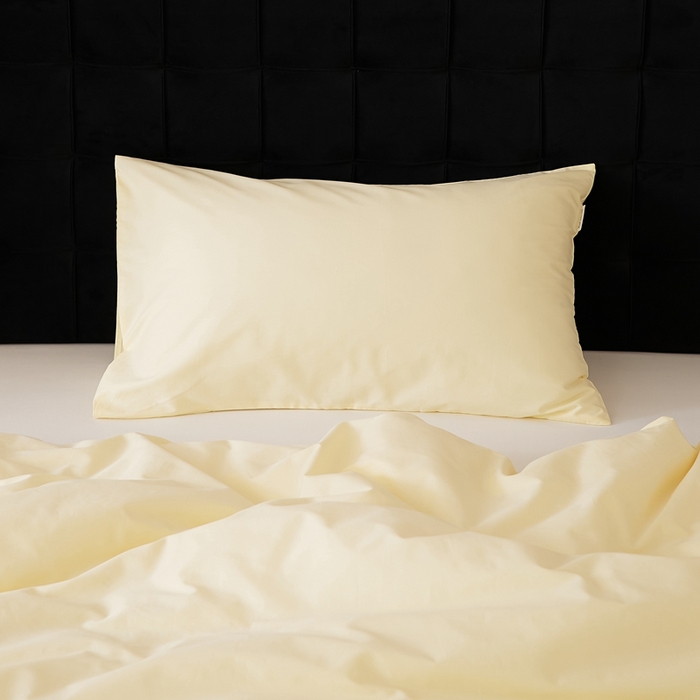 91家纺网 家纺一手货源 找家纺 EH家居 2025全棉半糖主义-单品系列-枕套 半糖-浅鹅黄