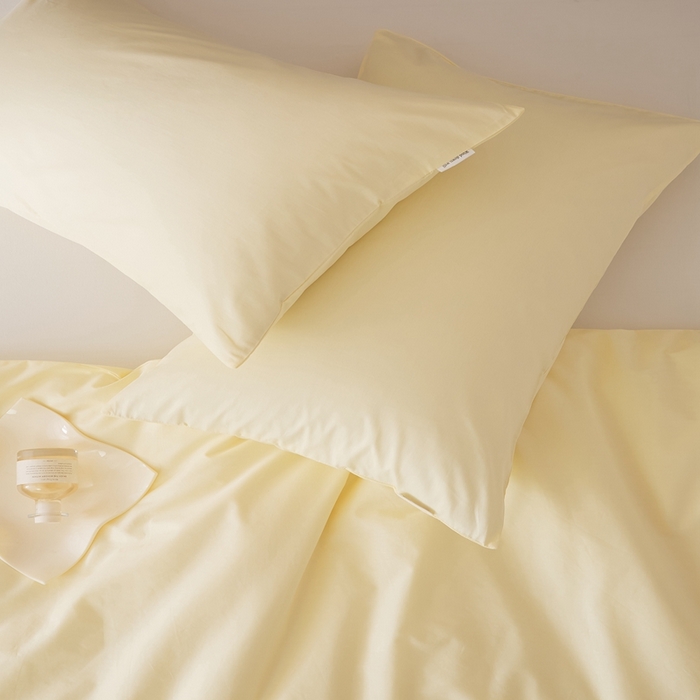 91家纺网 家纺一手货源 找家纺 EH家居 2025全棉半糖主义-单品系列-枕套 半糖-浅鹅黄