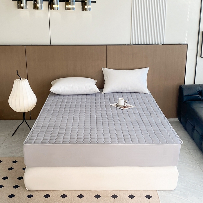 91家纺网 家纺一手货源 找家纺 凡客2025新款夹棉防水绗缝隔尿床笠 灰