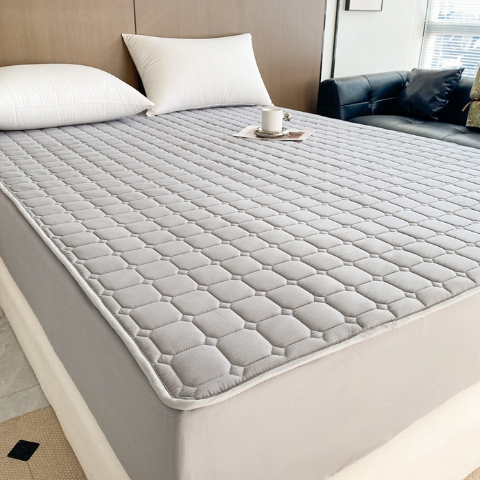 91家纺网 家纺一手货源 找家纺 凡客2025新款夹棉防水绗缝隔尿床笠 灰