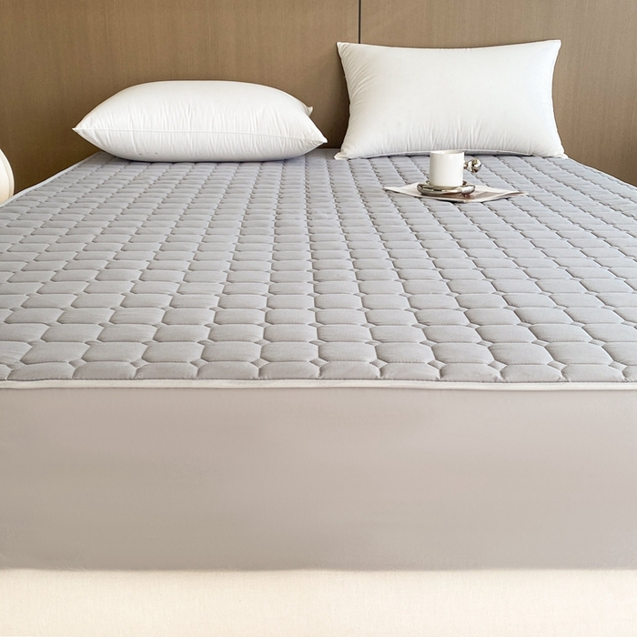 91家纺网 家纺一手货源 找家纺 凡客2025新款夹棉防水绗缝隔尿床笠 灰