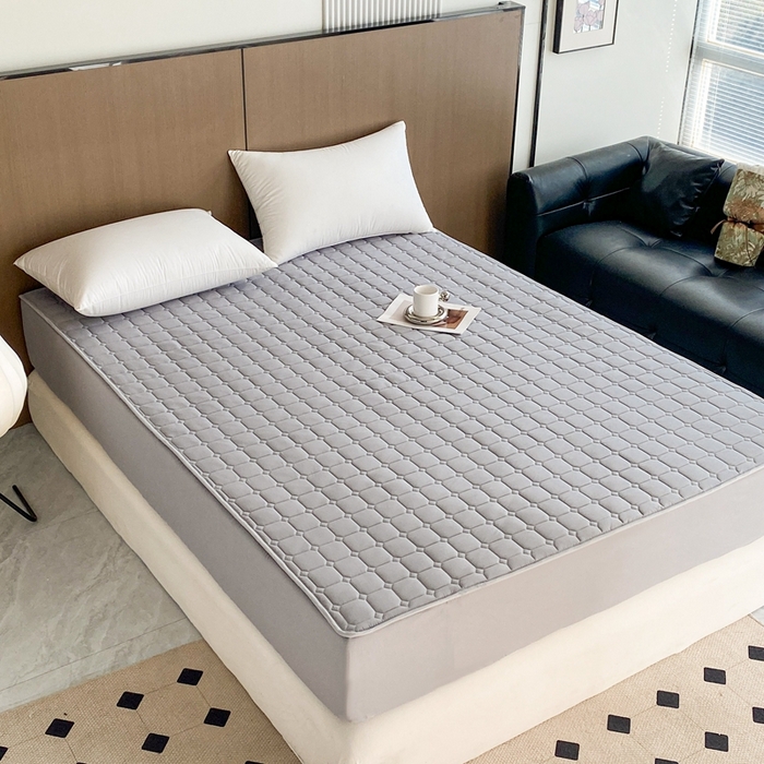 91家纺网 家纺一手货源 找家纺 凡客2025新款夹棉防水绗缝隔尿床笠 灰