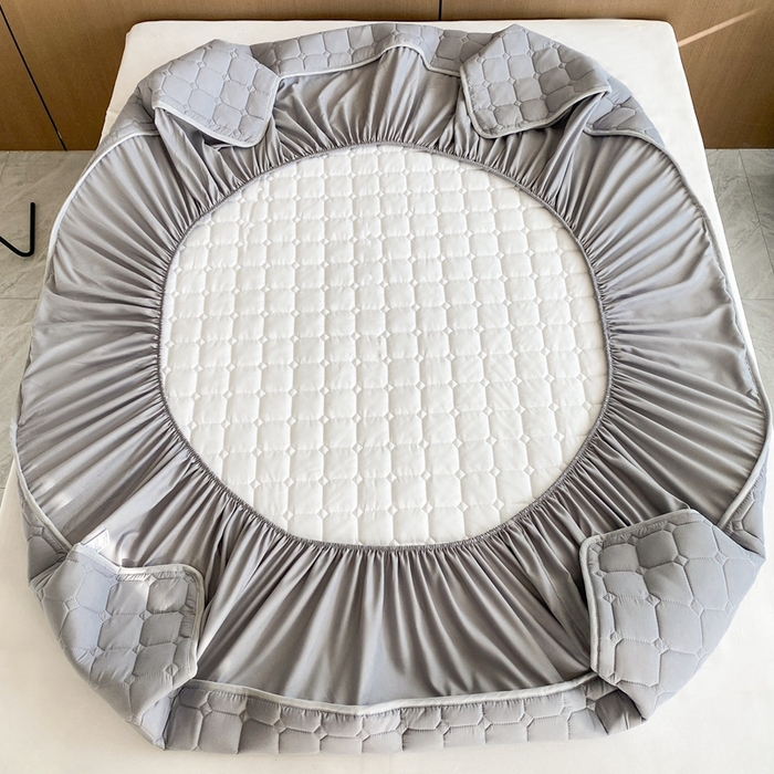 91家纺网 家纺一手货源 找家纺 凡客2025新款夹棉防水绗缝隔尿床笠 灰