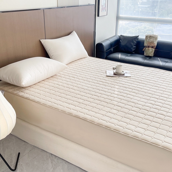 91家纺网 家纺一手货源 找家纺 凡客2025新款夹棉防水绗缝隔尿床笠 卡其