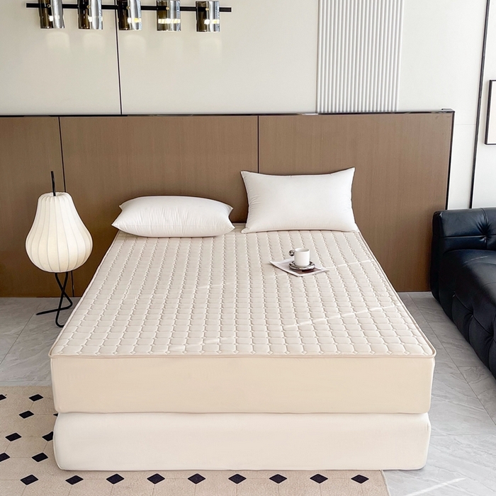 91家纺网 家纺一手货源 找家纺 凡客2025新款夹棉防水绗缝隔尿床笠 卡其