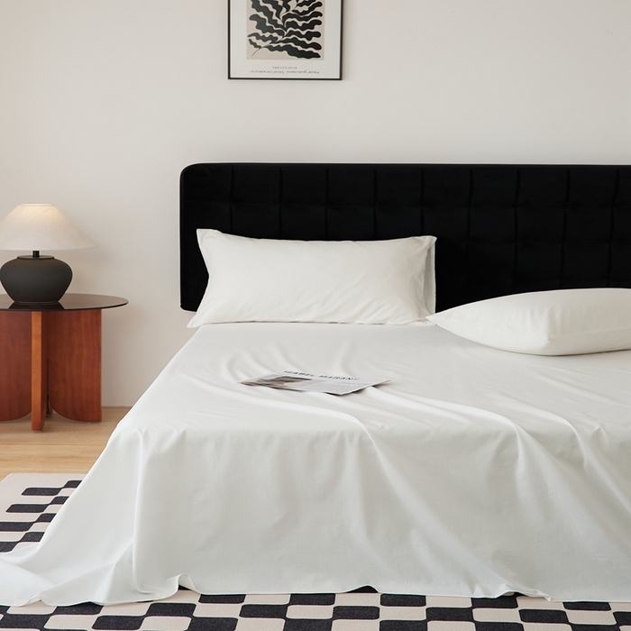 91家纺网 家纺一手货源 找家纺 EH家居 2025全棉半糖主义-单品系列-床单 半糖-纯白