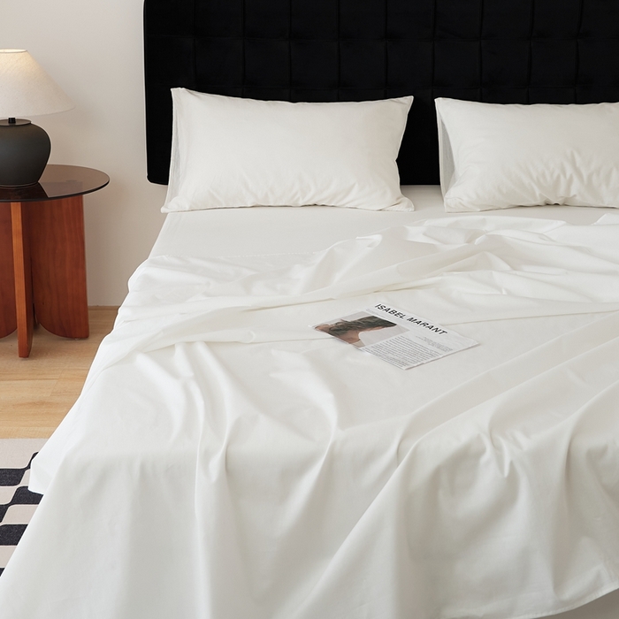 91家纺网 家纺一手货源 找家纺 EH家居 2025全棉半糖主义-单品系列-床单 半糖-纯白