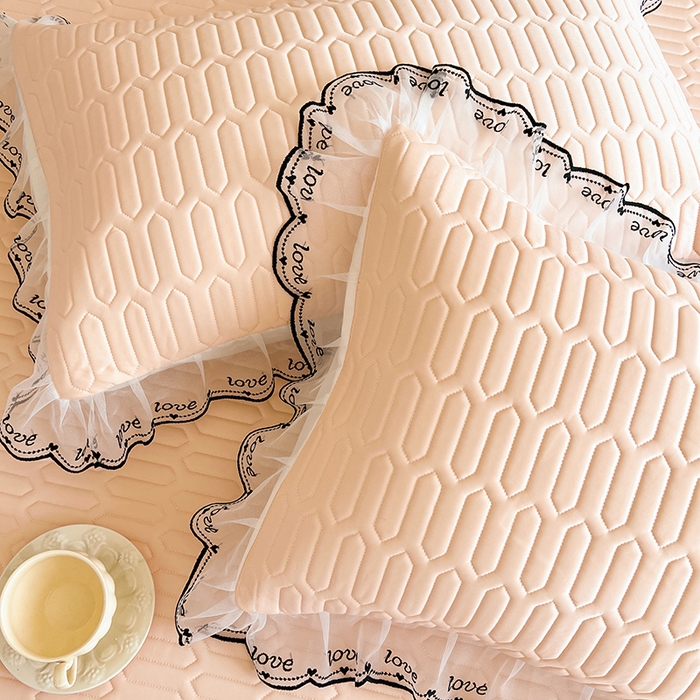 91家纺网 家纺一手货源 找家纺 2025新款凉感丝乳胶凉席床裙款夏被四件套-爱恋 玉