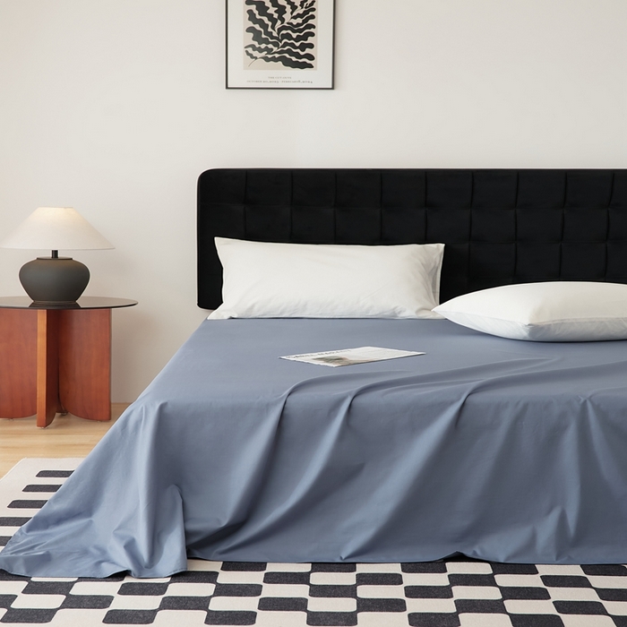 91家纺网 家纺一手货源 找家纺 EH家居 2025全棉半糖主义-单品系列-床单 半糖-晴蓝