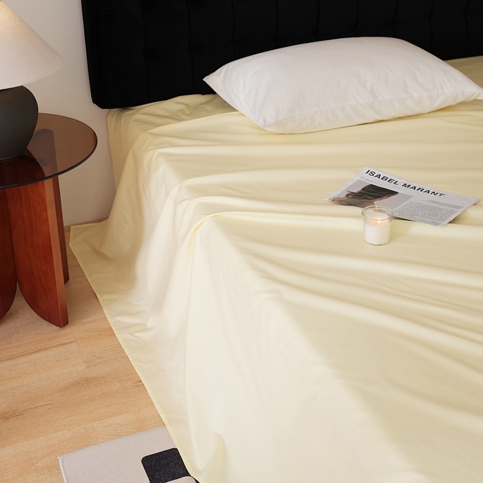 91家纺网 家纺一手货源 找家纺 EH家居 2025全棉半糖主义-单品系列-床单 半糖-浅鹅黄