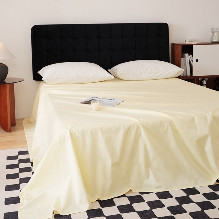 91家纺网 家纺一手货源 找家纺 EH家居 2025全棉半糖主义-单品系列-床单 半糖-浅鹅黄