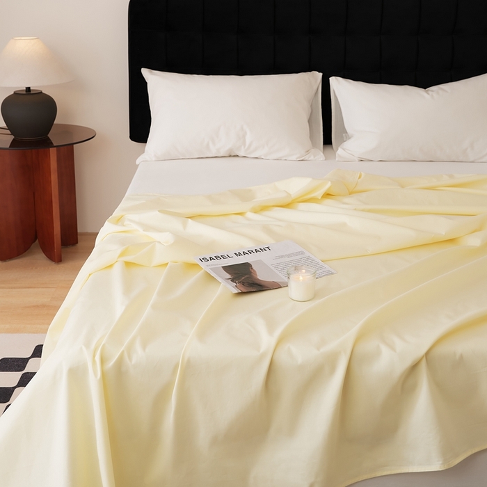 91家纺网 家纺一手货源 找家纺 EH家居 2025全棉半糖主义-单品系列-床单 半糖-浅鹅黄