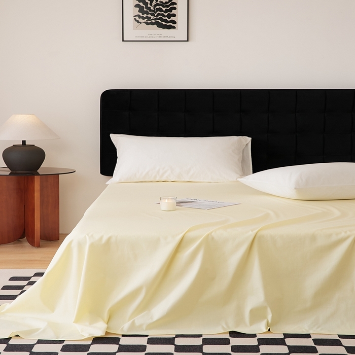 91家纺网 家纺一手货源 找家纺 EH家居 2025全棉半糖主义-单品系列-床单 半糖-浅鹅黄