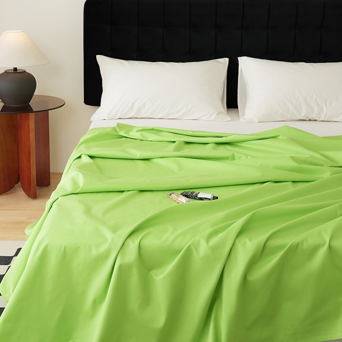 91家纺网 家纺一手货源 找家纺 EH家居 2025全棉半糖主义-单品系列-床单 半糖-苹果绿