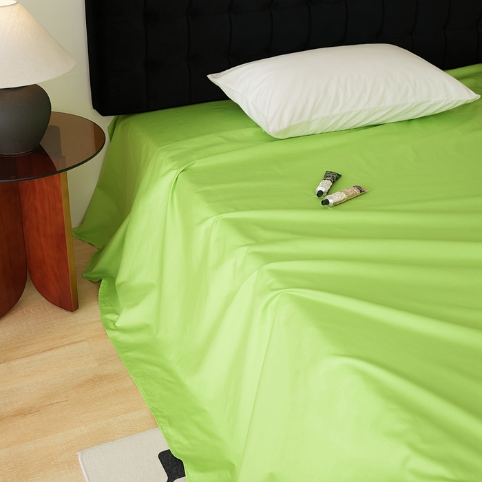 91家纺网 家纺一手货源 找家纺 EH家居 2025全棉半糖主义-单品系列-床单 半糖-苹果绿