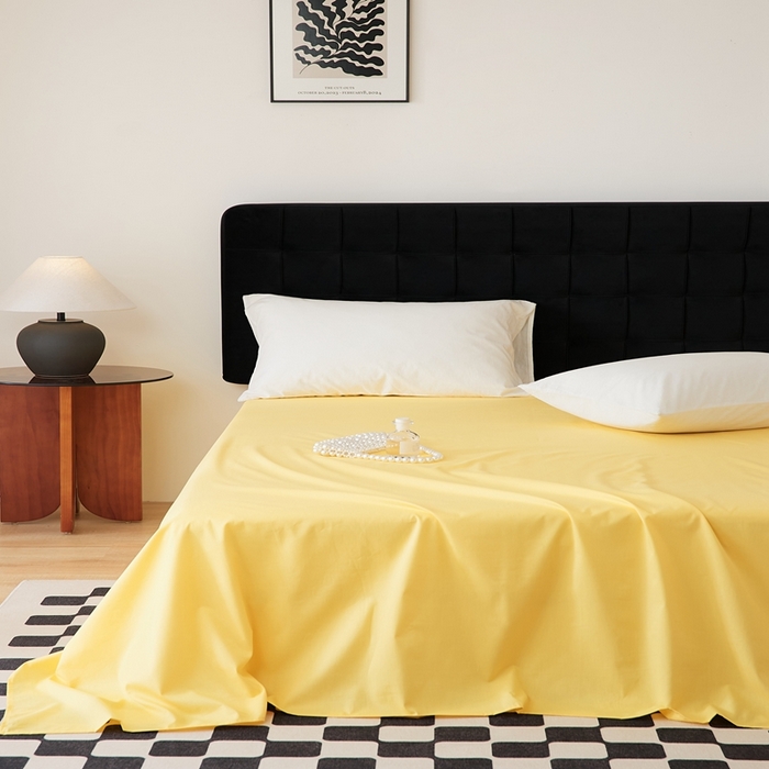 91家纺网 家纺一手货源 找家纺 EH家居 2025全棉半糖主义-单品系列-床单 半糖-芒果黄