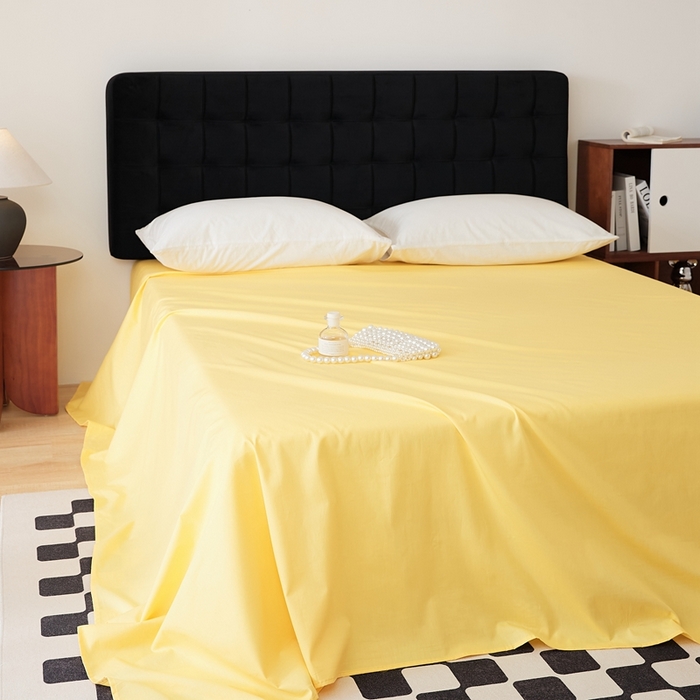 91家纺网 家纺一手货源 找家纺 EH家居 2025全棉半糖主义-单品系列-床单 半糖-芒果黄