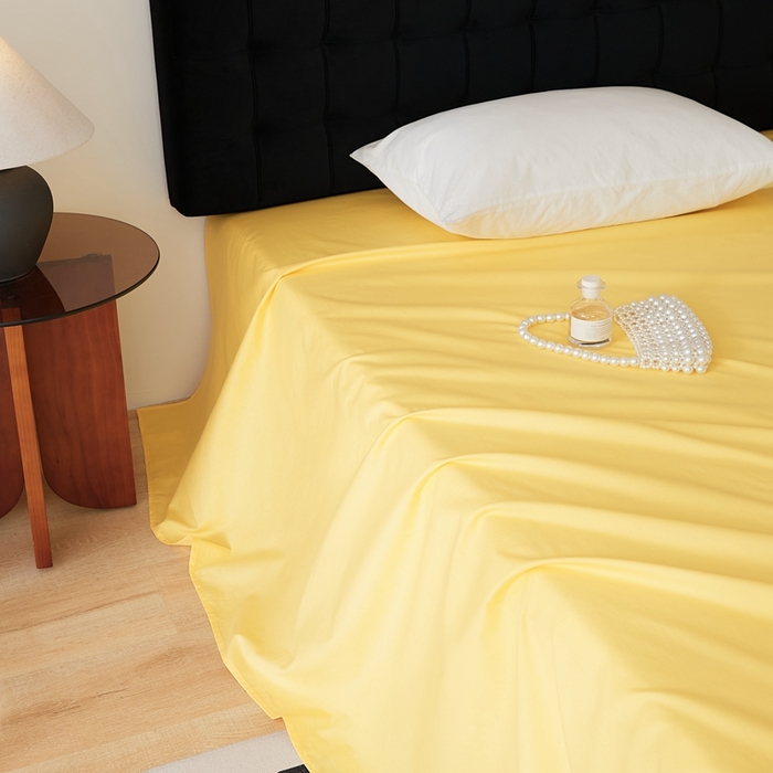 91家纺网 家纺一手货源 找家纺 EH家居 2025全棉半糖主义-单品系列-床单 半糖-芒果黄