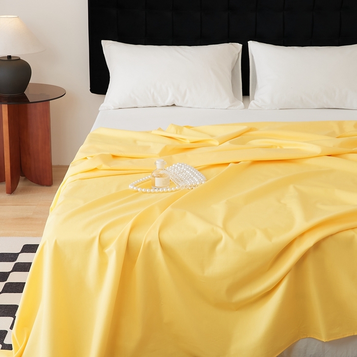 91家纺网 家纺一手货源 找家纺 EH家居 2025全棉半糖主义-单品系列-床单 半糖-芒果黄