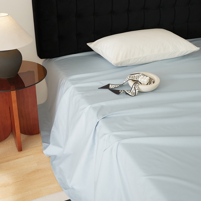 91家纺网 家纺一手货源 找家纺 EH家居 2025全棉半糖主义-单品系列-床单 半糖-光蓝